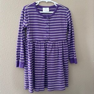 Hanna Andersson Purple Striped Kids Casual Dress